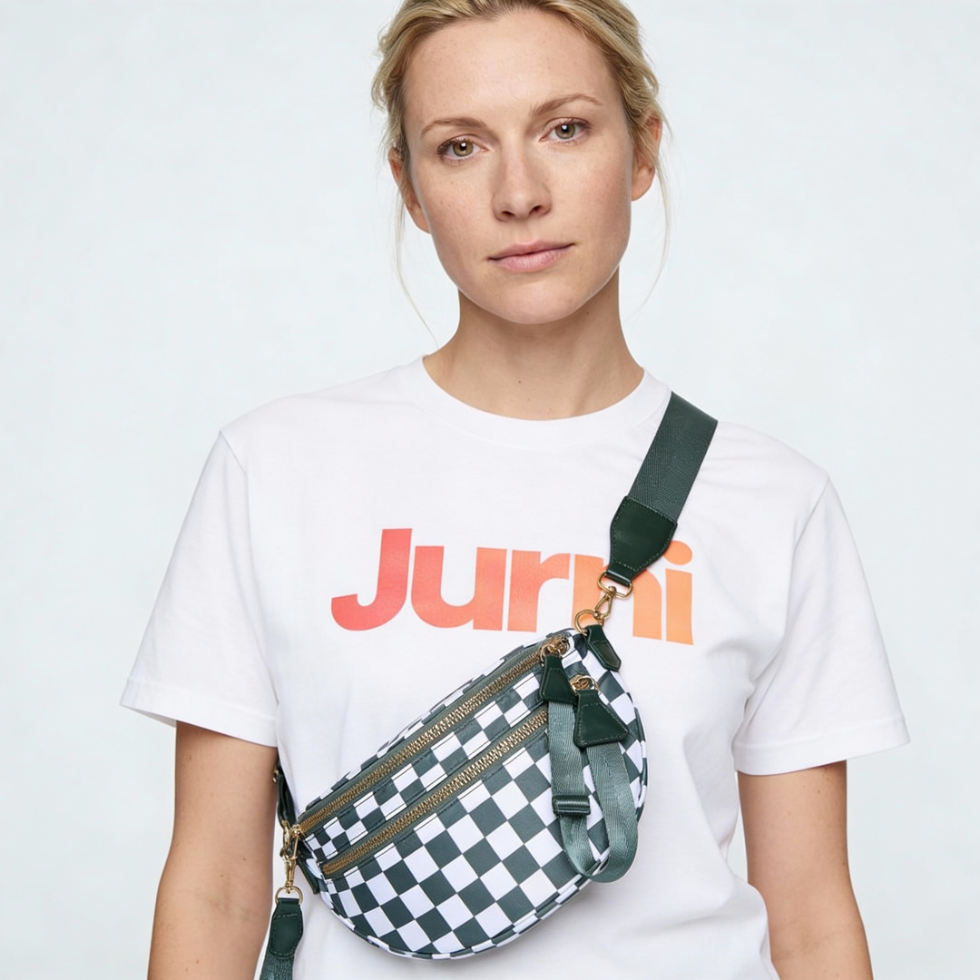 Checkered Crossbody Travel Belt Bag - Jurni