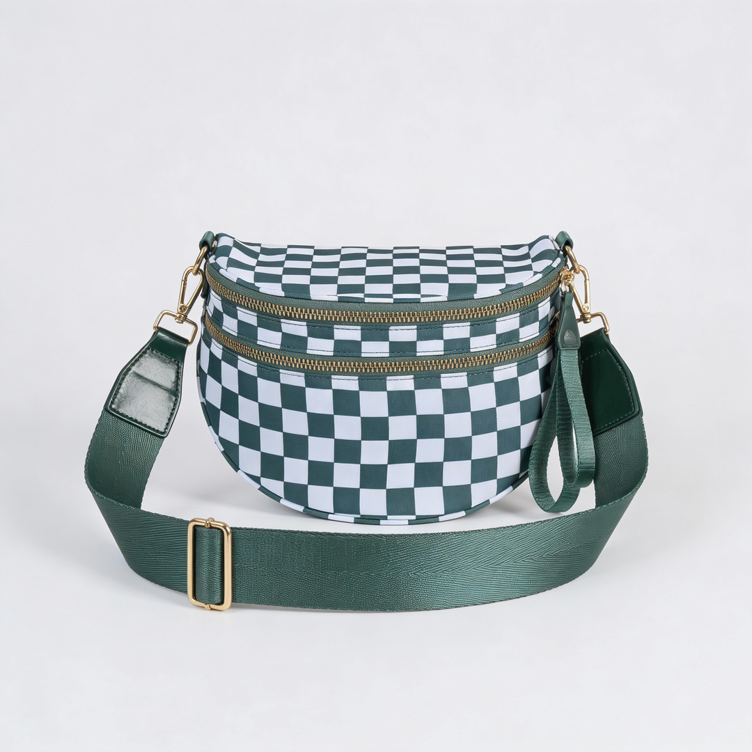 Checkered Crossbody Travel Belt Bag - Jurni
