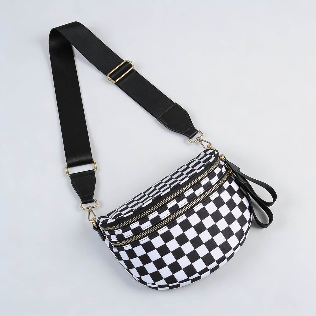 Checkered Crossbody Travel Belt Bag - Jurni