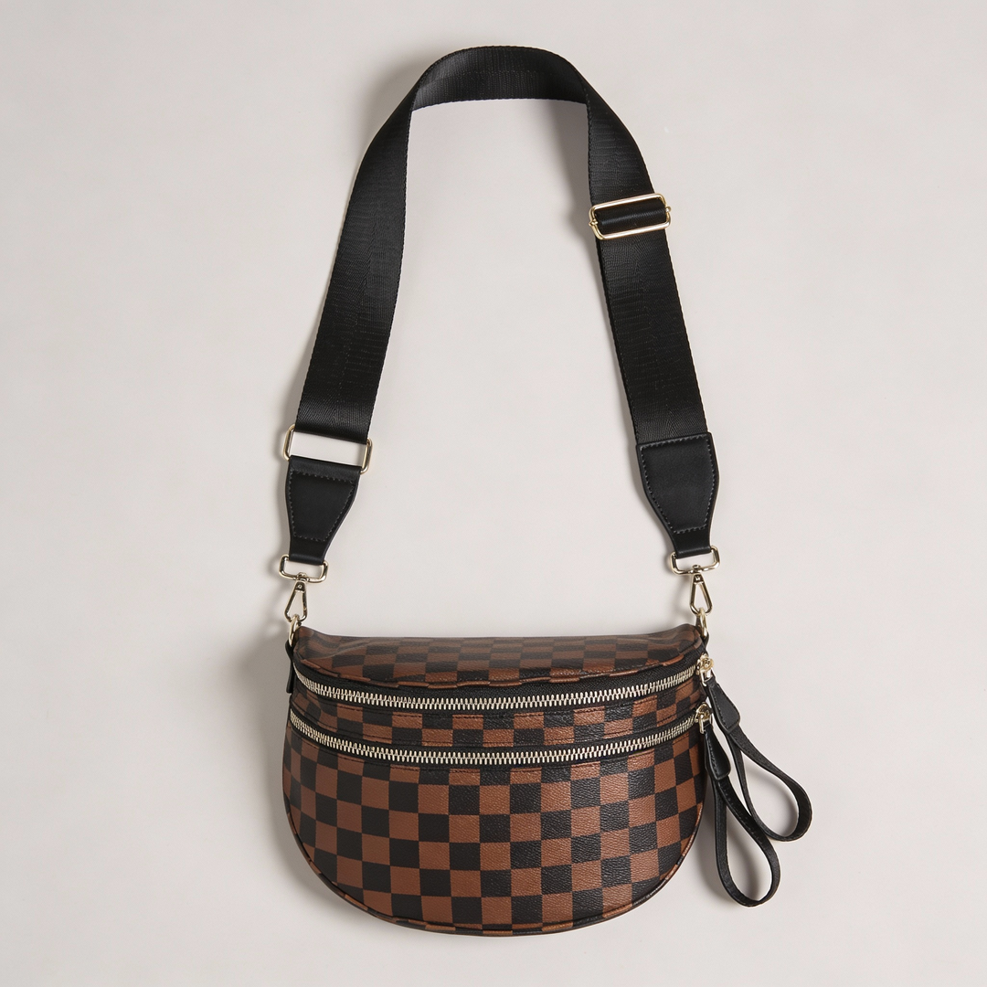 Checkered Crossbody Travel Belt Bag - Jurni