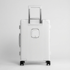 White Compact Carry-On Suitcase With Front-Opening Design - Jurni