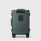Green Compact Carry-On Suitcase With Front-Opening Design - Jurni
