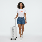 White Compact Carry-On Suitcase With Front-Opening Design - Jurni