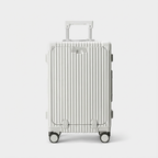 White Compact Carry-On Suitcase With Front-Opening Design - Jurni