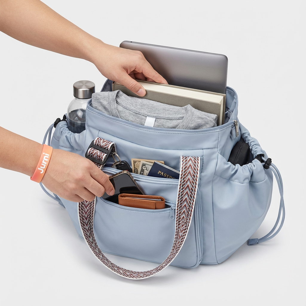 Blue Convertible Everyday Travel Tote Backpack - Jurni