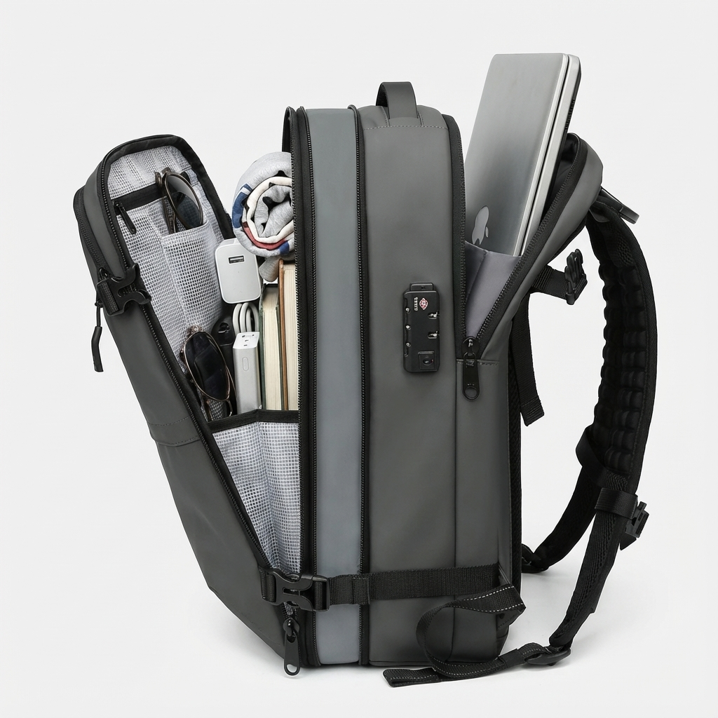 Expandable Vacuum-Seal Backpack With TSA Lock - Jurni