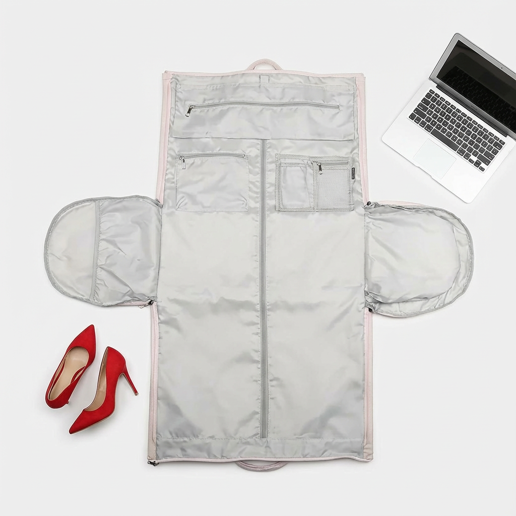 Pink Garment Duffel Bag With Zip-Out Layout - Jurni