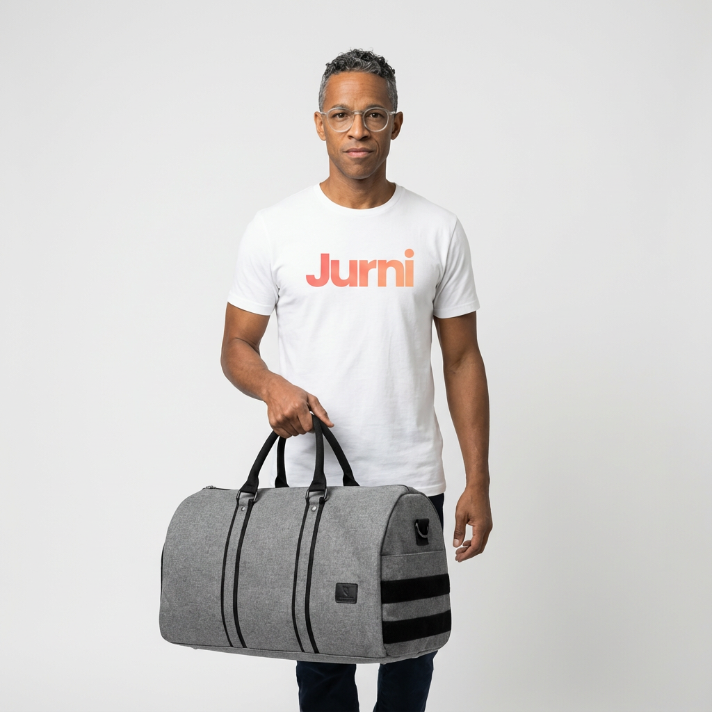 Grey Garment Duffel Bag With Zip-Out Layout - Jurni