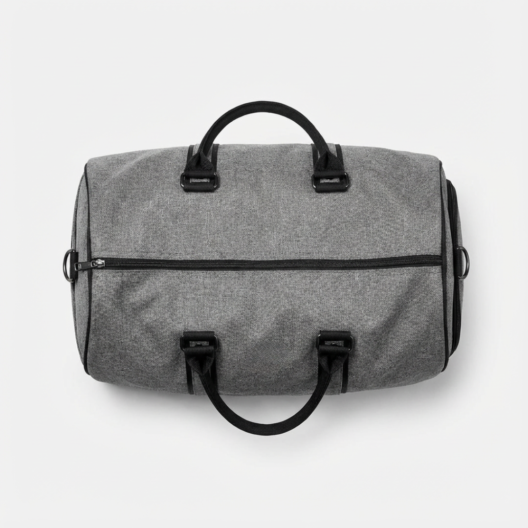 Grey Garment Duffel Bag With Zip-Out Layout - Jurni
