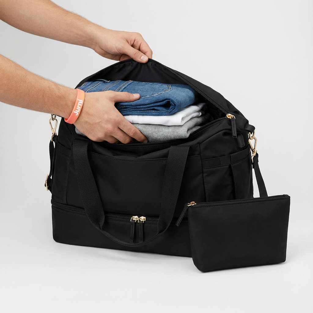 Black Large Capacity Travel Gym Duffel Bag - Jurni