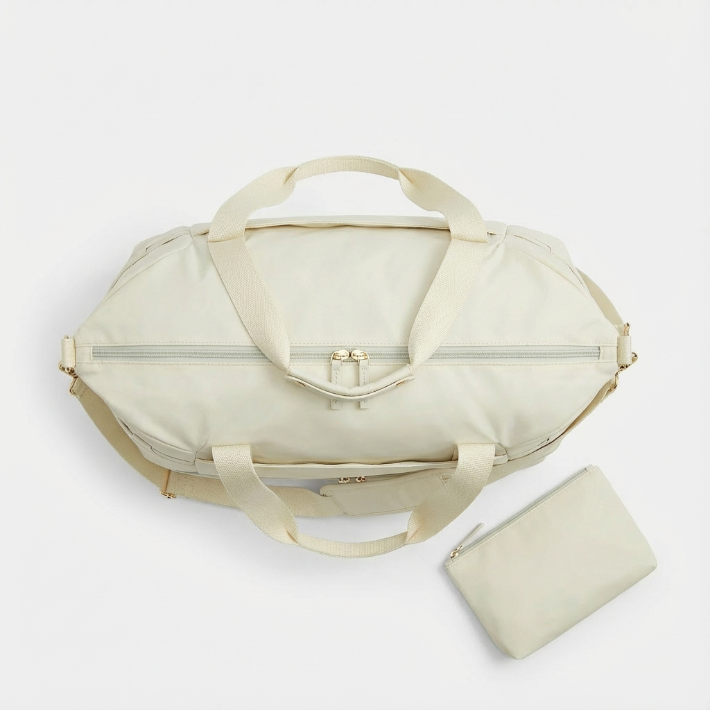 Beige Large Capacity Travel Gym Duffel Bag - Jurni