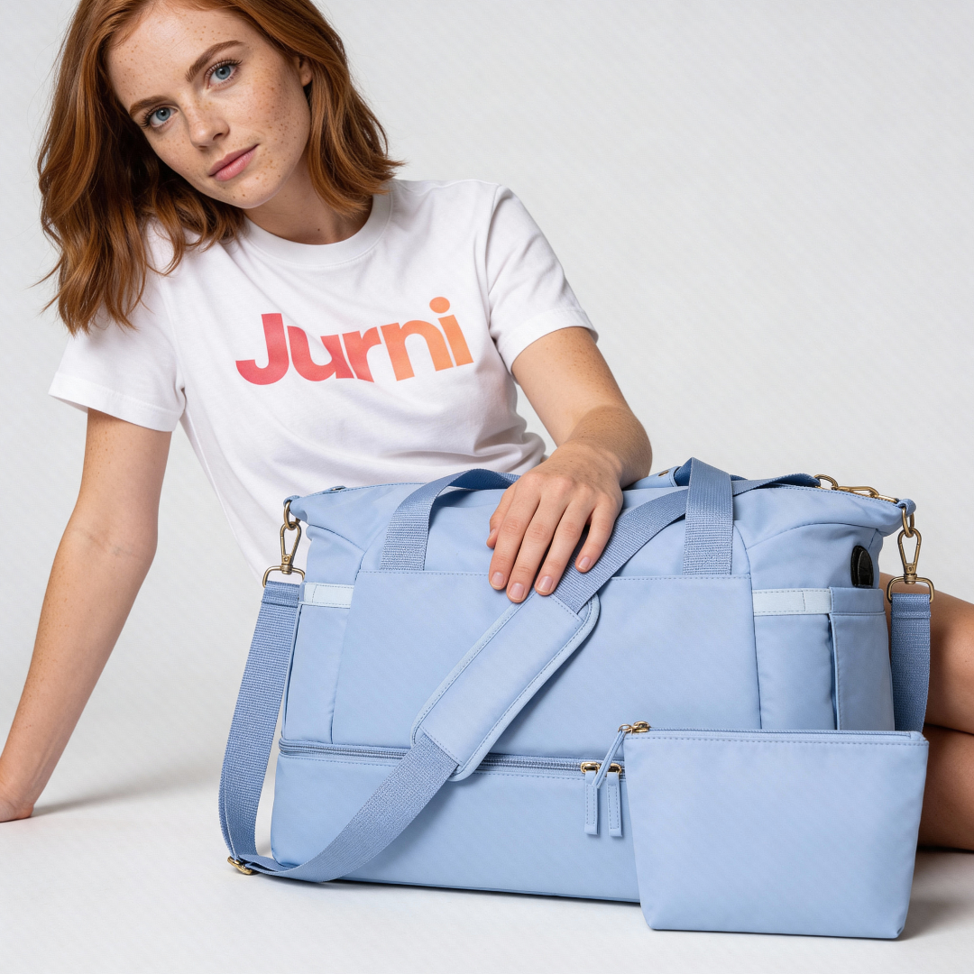 Blue Large Capacity Travel Gym Duffel Bag - Jurni