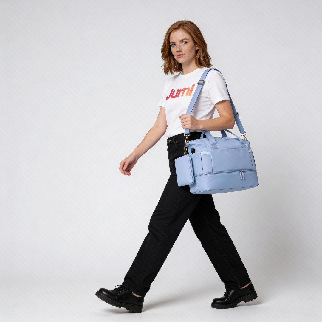 Blue Large Capacity Travel Gym Duffel Bag - Jurni