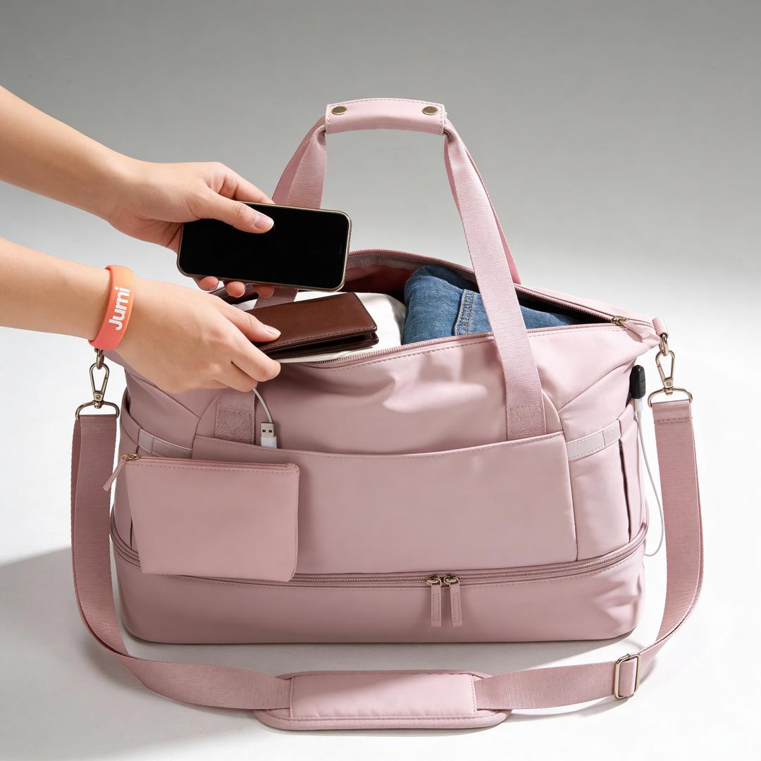 Pink Large Capacity Travel Gym Duffel Bag - Jurni