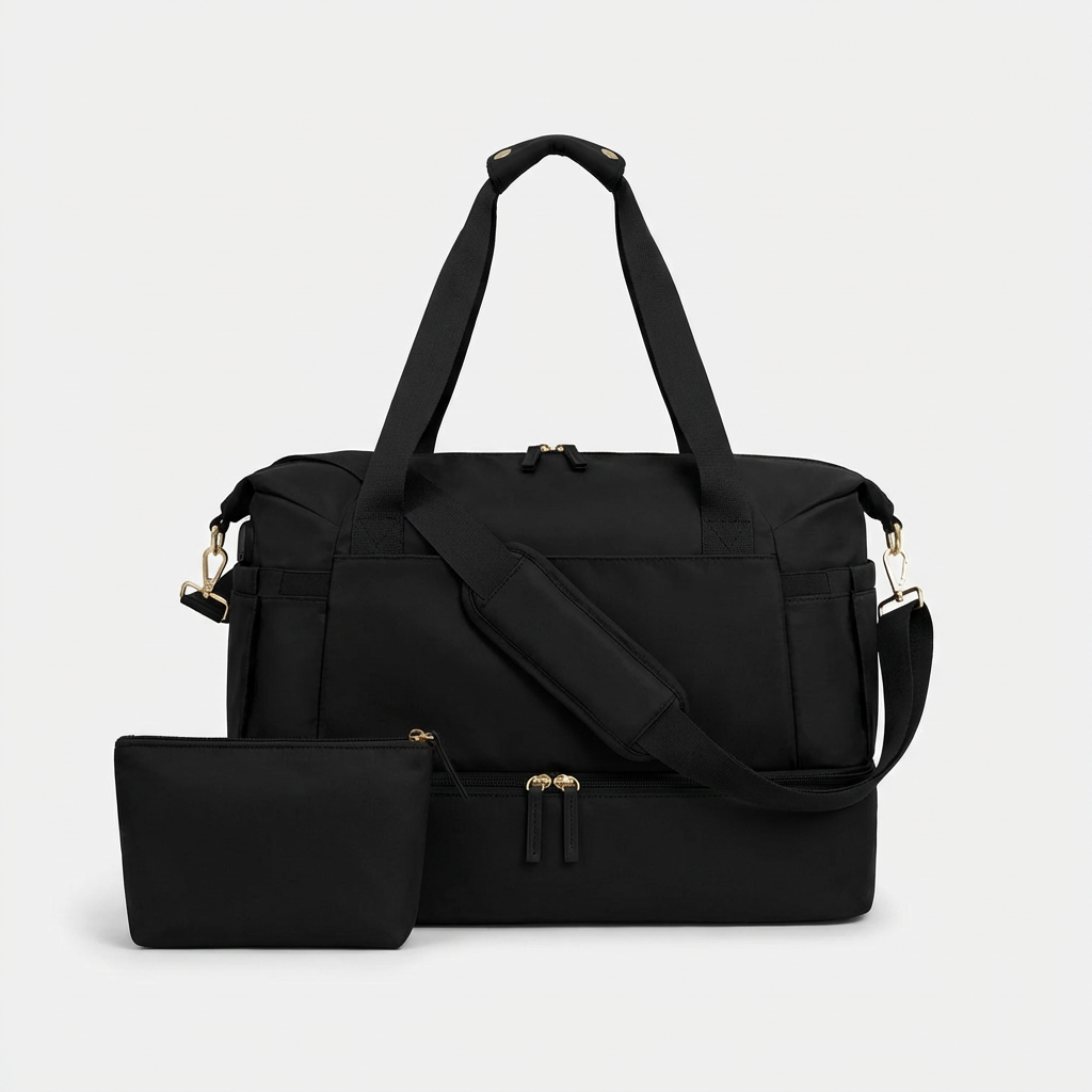 Black Large Capacity Travel Gym Duffel Bag - Jurni